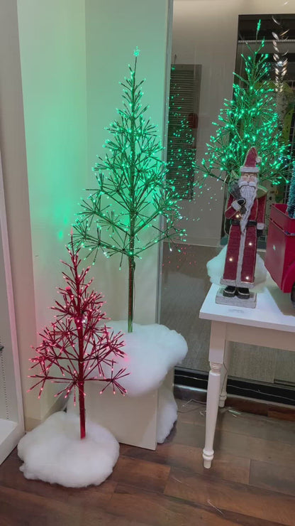 53” Green or Red LED Tree with White LED Twinkle