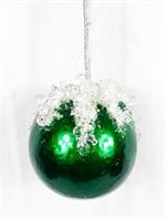 Emerald Green Icy Ball Ornament - 4.5"