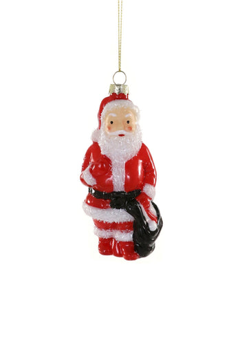 Santa Face Blow Mold with Black Bag Ornament -4.5