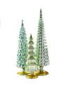 Winter Green Large Glass Hue Trees - Set of 3