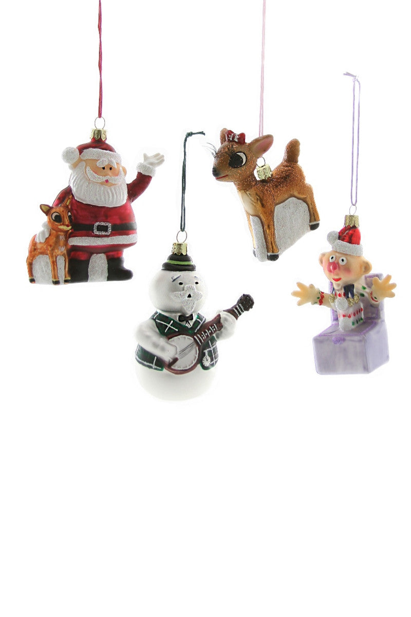 Retro Rudolph Character Ornament Set of 4 - 3.5 -4