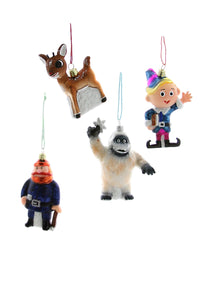 Retro Rudolph Character Ornament Set of 4 (B) - 3.5 -3.75"