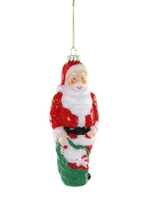 Santa Blow Mold Ornament - 6" H