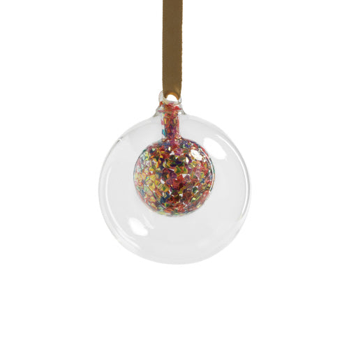 Double Glass Ball Sequin Ornament - 4.75