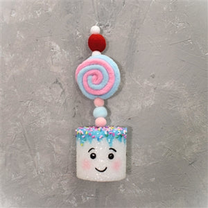 Happy Marshmallow Confection Chenille Icing Ornament - 8"