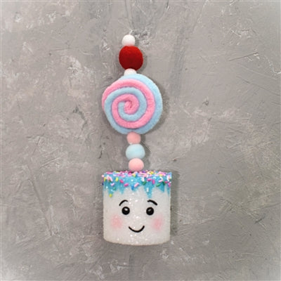 Happy Marshmallow Confection Chenille Icing Ornament - 8