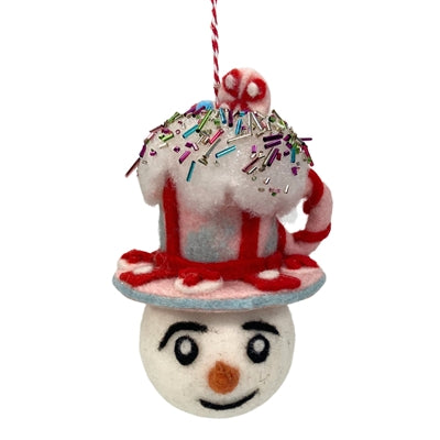 Candy Sprinkled Cup of Joy Snowman Ornament - 7.87