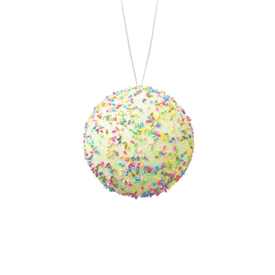 Confetti Ball Ornament - Green - 4"