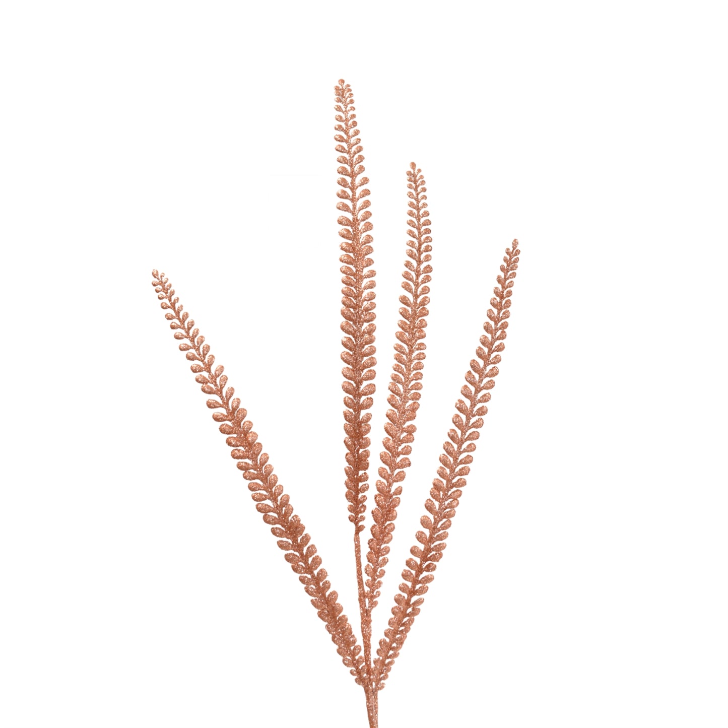 Long Lavish Glittered Fern Spray - Coral - 34.75"