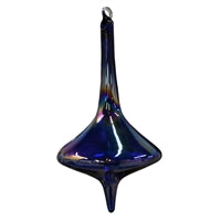 Iridescent Glass Finial Ornament - Blue - 7