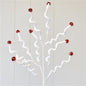 Flocked Spiral Jingle Bell Spray - White and Red - 27.25"