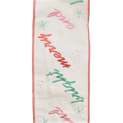 Merry and Bright Embroidery Snowflakes Ribbon - 4