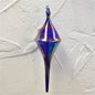 Iridescent Glass Onion Finial Ornament - Blue - 9"