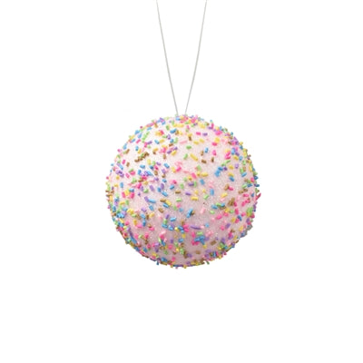 Confetti Ball Ornament - Pink - 4"
