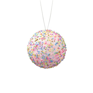 Confetti Ball Ornament - Pink - 4"