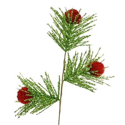 Poppin Pom Pom Pine Spray- 30"