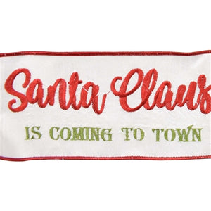 Santa Clause is Coming to Town Ribbon - 4" x 10 Yds