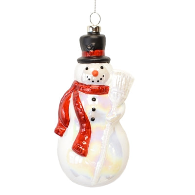 Iridescent Glass Snowman Ornament - 6