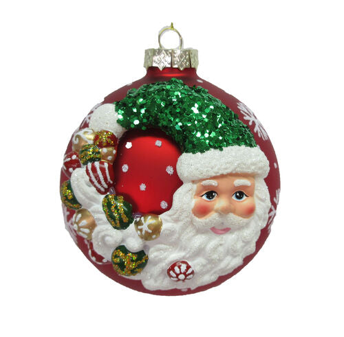 Red Santa Head Ornament