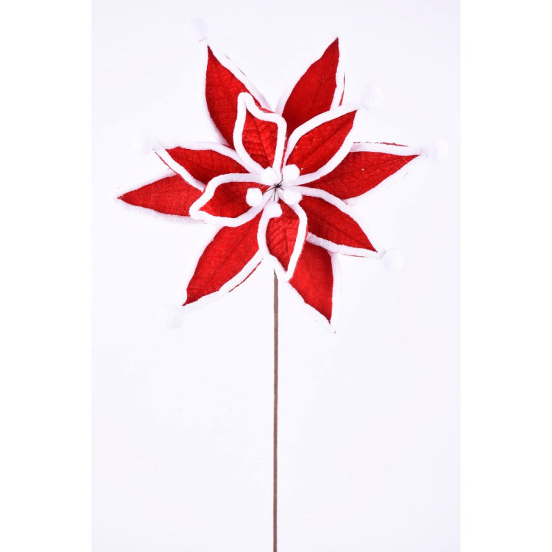 Jester Poinsettia Floral Stem - 22"