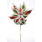 Glitter Poinsettia Stem Green/Red - 22" x 15"