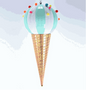 Ice Cream Cone Ornament Blue - 26"