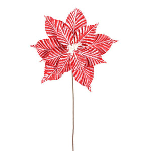 Stripped Poinsettia Floral Stem - 24"