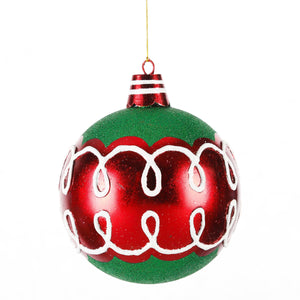 Kringle's Red and White Swirl Ornament