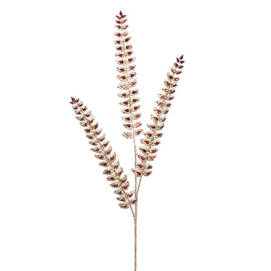 Jewel Fern Leaf Stem - Red