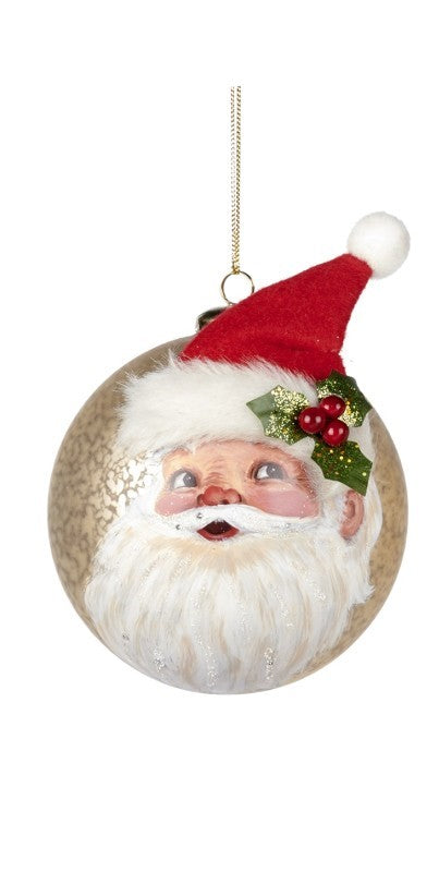 Santa Head Ball Ornament - Assorted 2