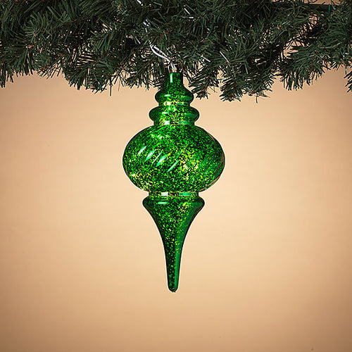 Electric Lighted Green PVC Finial w/ 10 UL Clear Lights, Indoor/Outdoor -10.25