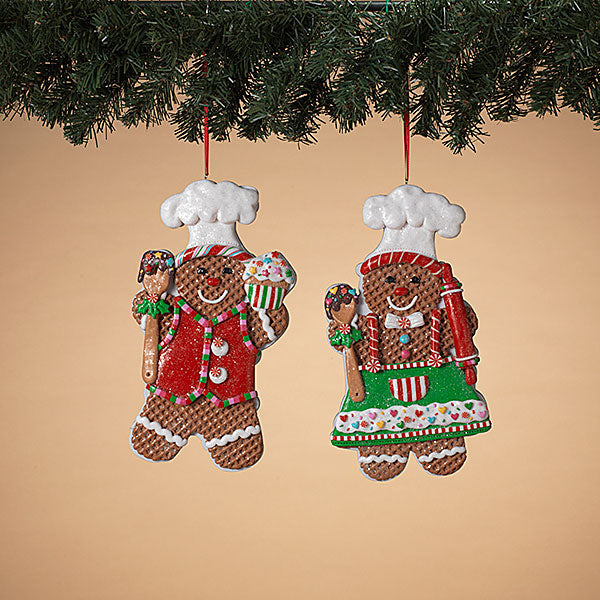 Claydough Holiday Gingerbread Ornaments - Set of 2