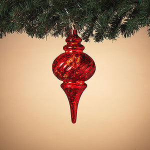 Electric Lighted Red PVC Finial w/ 10 UL Clear Lights, Indoor/Outdoor -10.25"
