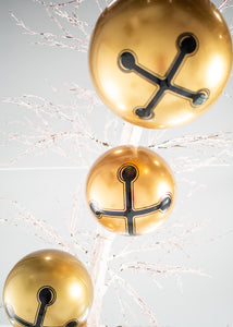 Holibell® Inflatable Ornament - Gold Jingle Ball - Set of two 12"