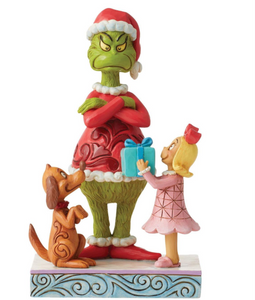 Max and Cindy Giving Gift to Grinch - 7.25"