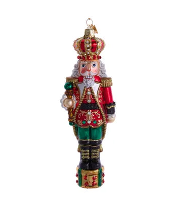 Bellissimo Elegant Glass King Nutcracker Ornament - 7"