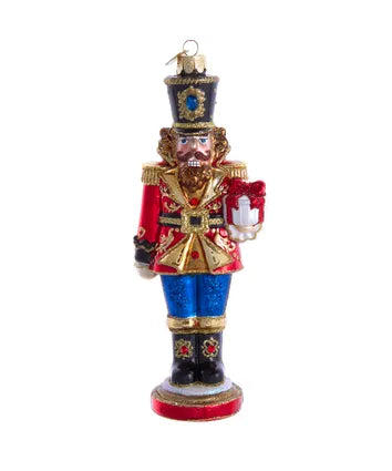 Bellissimo Elegant Glass Nutcracker Ornament - 7"