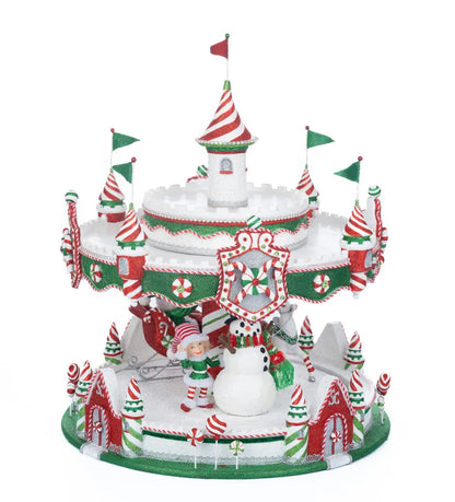 Katherine's Collection Peppermint Palace Carousel Cupcake Server