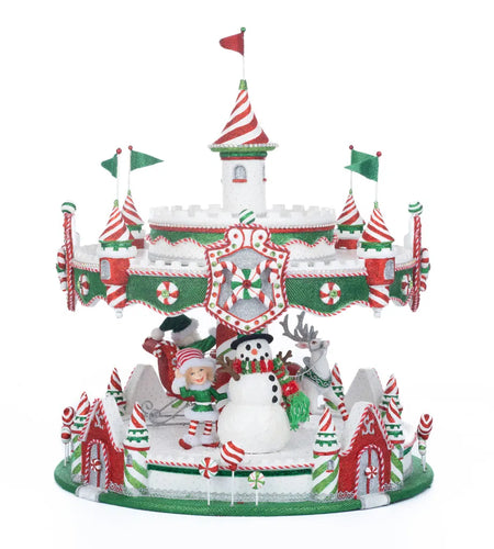 Katherine's Collection Peppermint Palace Carousel Cupcake Server