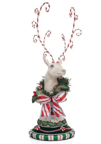 Peppermint Palace Deer Head with Wreath