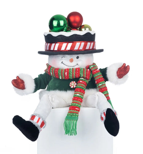 Peppermint Palace Snowman Candy Container Lanky Leg