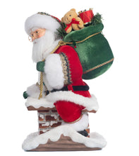 Load image into Gallery viewer, Katherine&#39;s Collection Santa Climbing Chimney Tree Topper