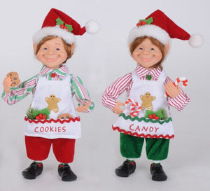 Cookie and Candy Elf Set of 2 - 10"