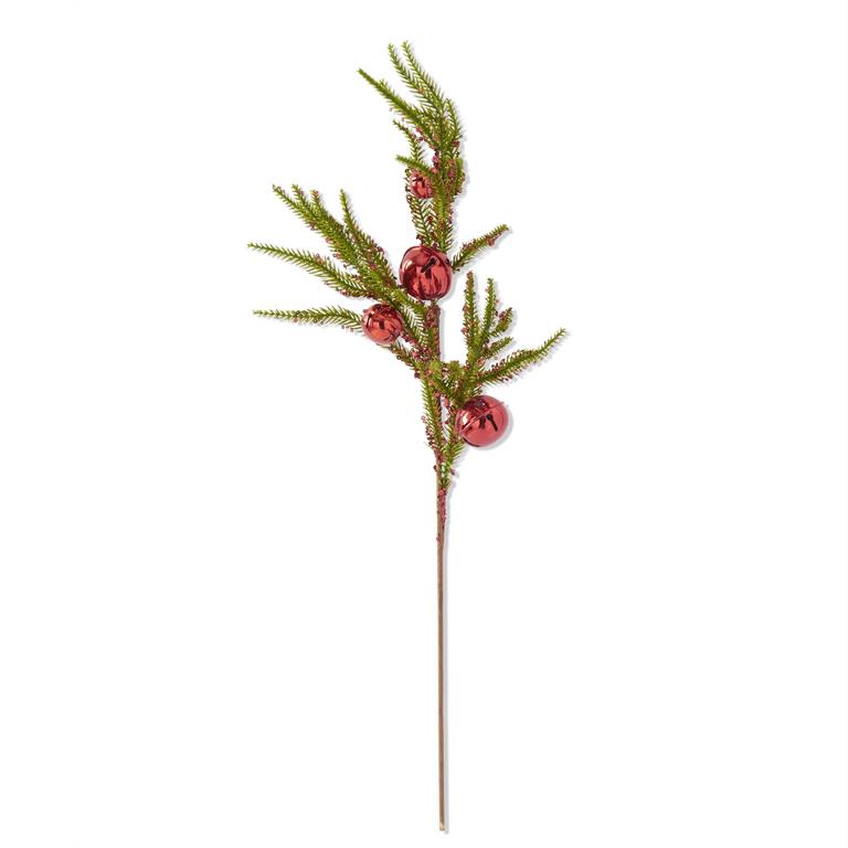 Red Sequin and Bell Pine Stem - 29