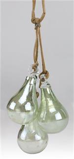Glass Drop Ornament - Green Luster - 10.5