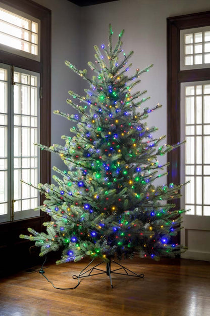 Blue Spruce Christmas Tree - 7.5' - Color Changing LED Lights