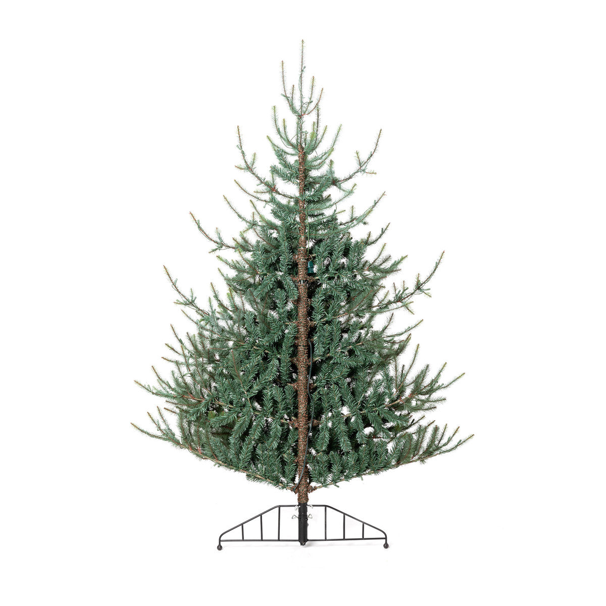 Blue Spruce HALF Christmas Tree - 7.5' - Warm White LED Lights