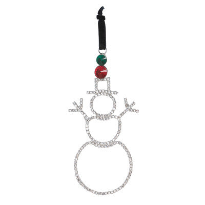 Rhinestone and Gem Snowman Ornament - 4.5