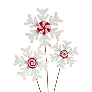 Peppermint Snowflakes - Set of 3