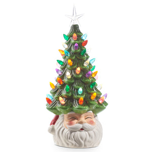 Vintage Santa Lighted Tree - 13.5"